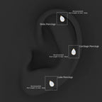 Certified Moissanite Teardrop Helix Earring for Women