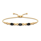 Natural Black Onyx Infinity Bolo Bracelet for Women
