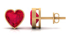 4 Carat Heart Shape Lab Grown Ruby Stud Earrings for Women