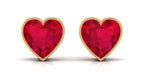 4 Carat Heart Shape Lab Grown Ruby Stud Earrings for Women