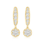 Real Diamond Bar Drop Earrings for Women