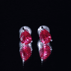 2 Carat Lab Created Ruby Teardrop Stud Earrings for Women