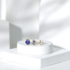 1 Carat Round Cut Tanzanite Solitaire Stud Earrings for Women