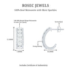 Certified Moissanite J Hoop Earrings for Women