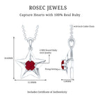 Genuine Ruby Star Pendant for Women