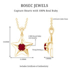 Genuine Ruby Star Pendant for Women