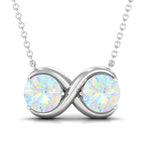 Real Ethiopian Opal 2 Stone Infinity Necklace for Women