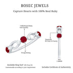 Genuine Ruby Promise Ring with Diamond for Women