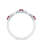 Genuine Ruby Promise Ring with Diamond for Women