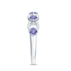 Real Tanzanite Diamond Half Eternity Ring for Women