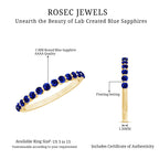 Certified Lab Grown Blue Sapphire Half Eternity Ring for Women