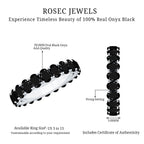 Oval Shaped Black Onyx Wedding Band for Women
