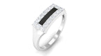 Natural Mens Diamond Band Ring with Black Enamel