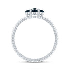 London Blue Topaz Floral Engagement Ring For Women