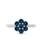 London Blue Topaz Floral Engagement Ring For Women