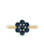 London Blue Topaz Floral Engagement Ring For Women