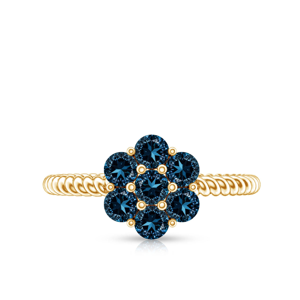 London Blue Topaz Floral Engagement Ring For Women