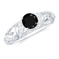 Vintage Style Black Onyx and Diamond Engagement Ring for Women