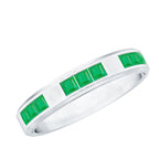 Princess Cut Emerald Mens Wedding Band in Channel Setting