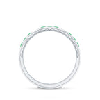 Princess Cut Emerald Mens Wedding Band in Channel Setting