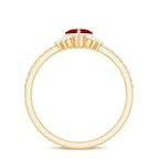 Natural 0.6 Carat Ruby Heart Promise Ring with Diamond for Women