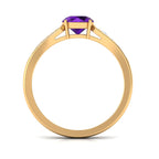 Natural 1.2 Carat Amethyst Engagement Ring with Diamond for Women