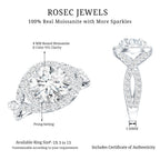 Round Moissanite Crossover Engagement Ring for Women