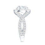 Round Moissanite Crossover Engagement Ring for Women