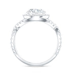 Round Moissanite Crossover Engagement Ring for Women