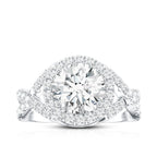 Round Moissanite Crossover Engagement Ring for Women