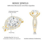 Round Moissanite Crossover Engagement Ring for Women