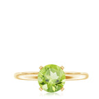 Natural 2 Carat Peridot Solitaire Engagement Ring for Women