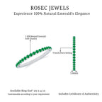 Natural Emerald Eternity Stackable Ring for Women