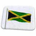 3dRose Flag of Jamaica on a flag pole over white Jamaican - Dish Drying Mats (ddm-157186)