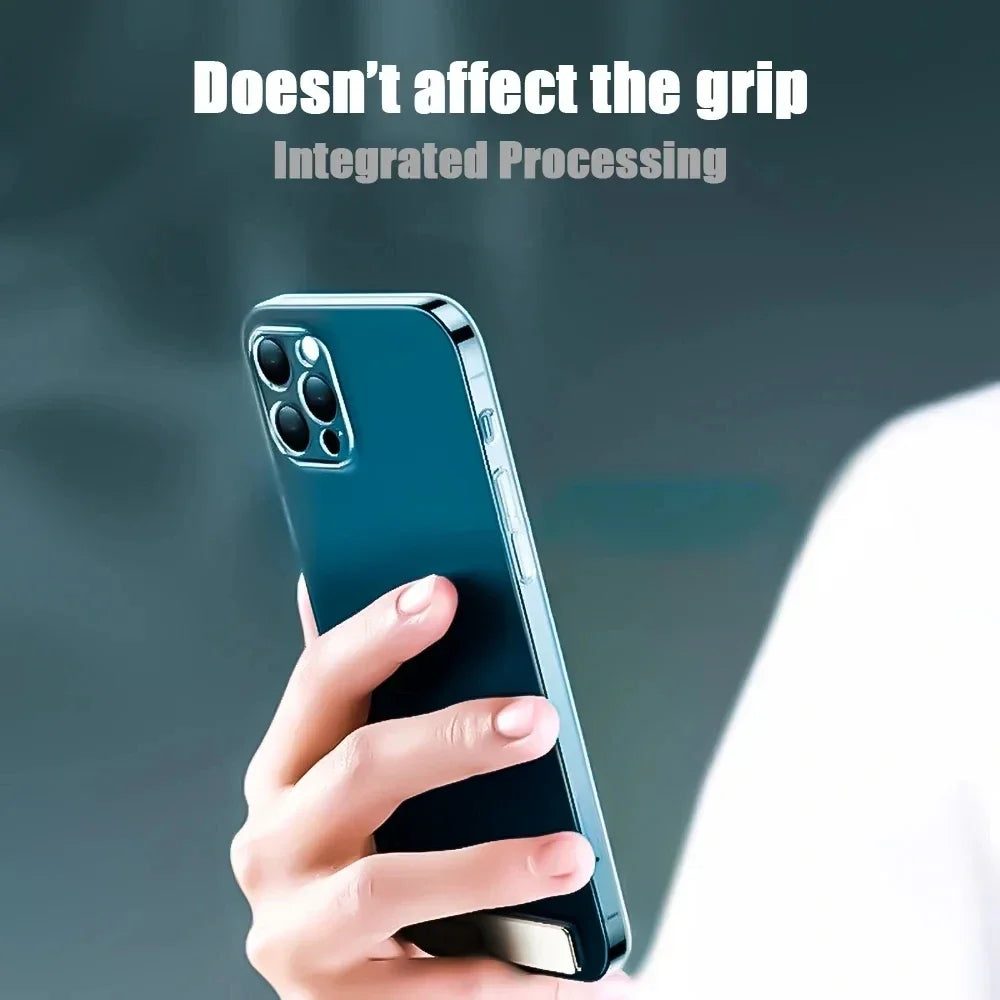 Universal Mobile Phone Holder Bracket Magnetic Ultra Thin Foldable Metal Alloy Desktop Cell Phone Stand For iPhone 15 13 Xiaomi