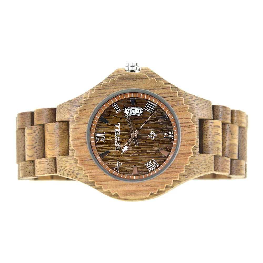 Men's Wooden Watch - Japanese Quartz Wristwatch