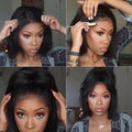 250% Density Kinky Straight Bob Wig | 13x4 HD Transparent Full Lace Frontal Human Hair Wig (Pre-Plucked for Black Women)