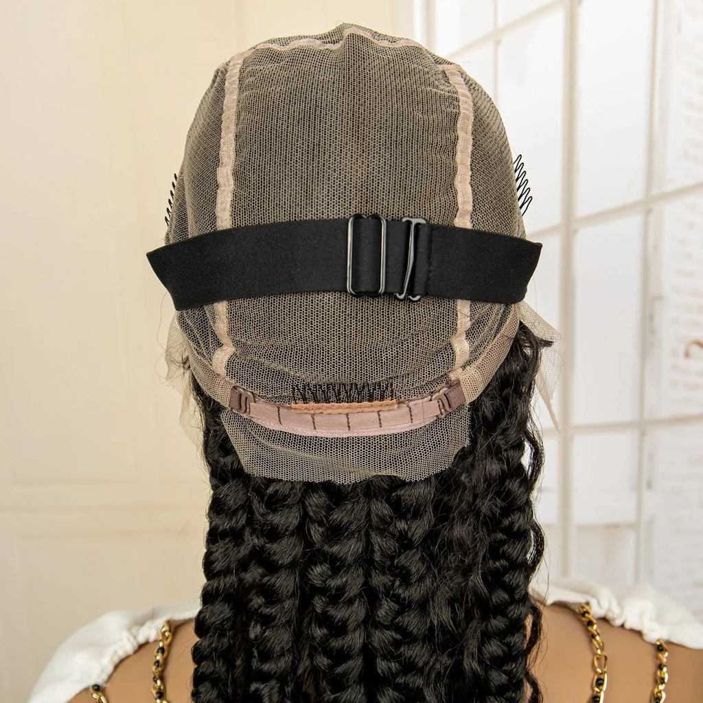 Boho Cornrow & Knotless Box Braids Wig | Full Lace | Kanekalon Hair | Women's Braided Wig