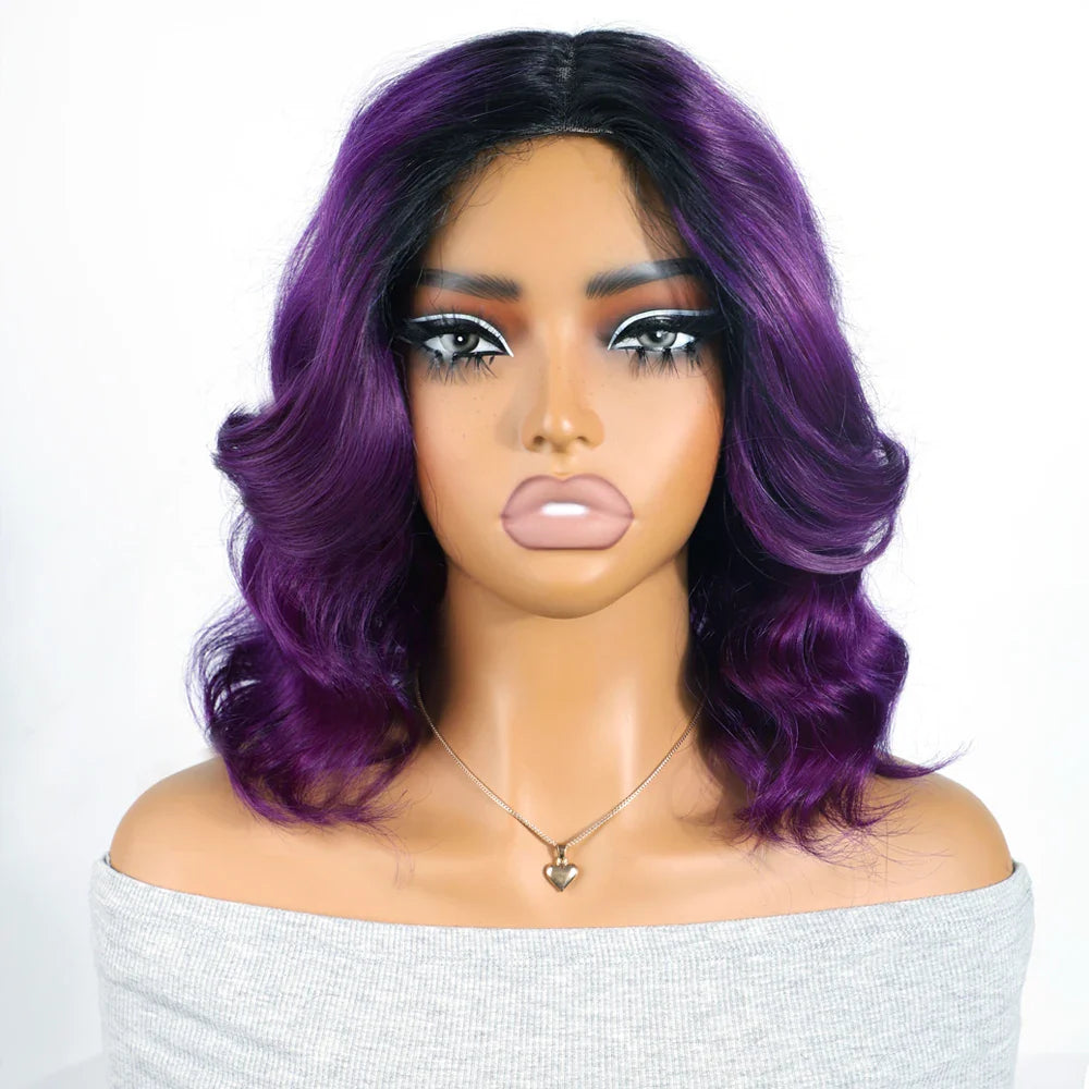 Honey Blonde Wavy Lace Front Wig with Shadow Roots | HD Lace Human Hair Wig | Multi-Parting