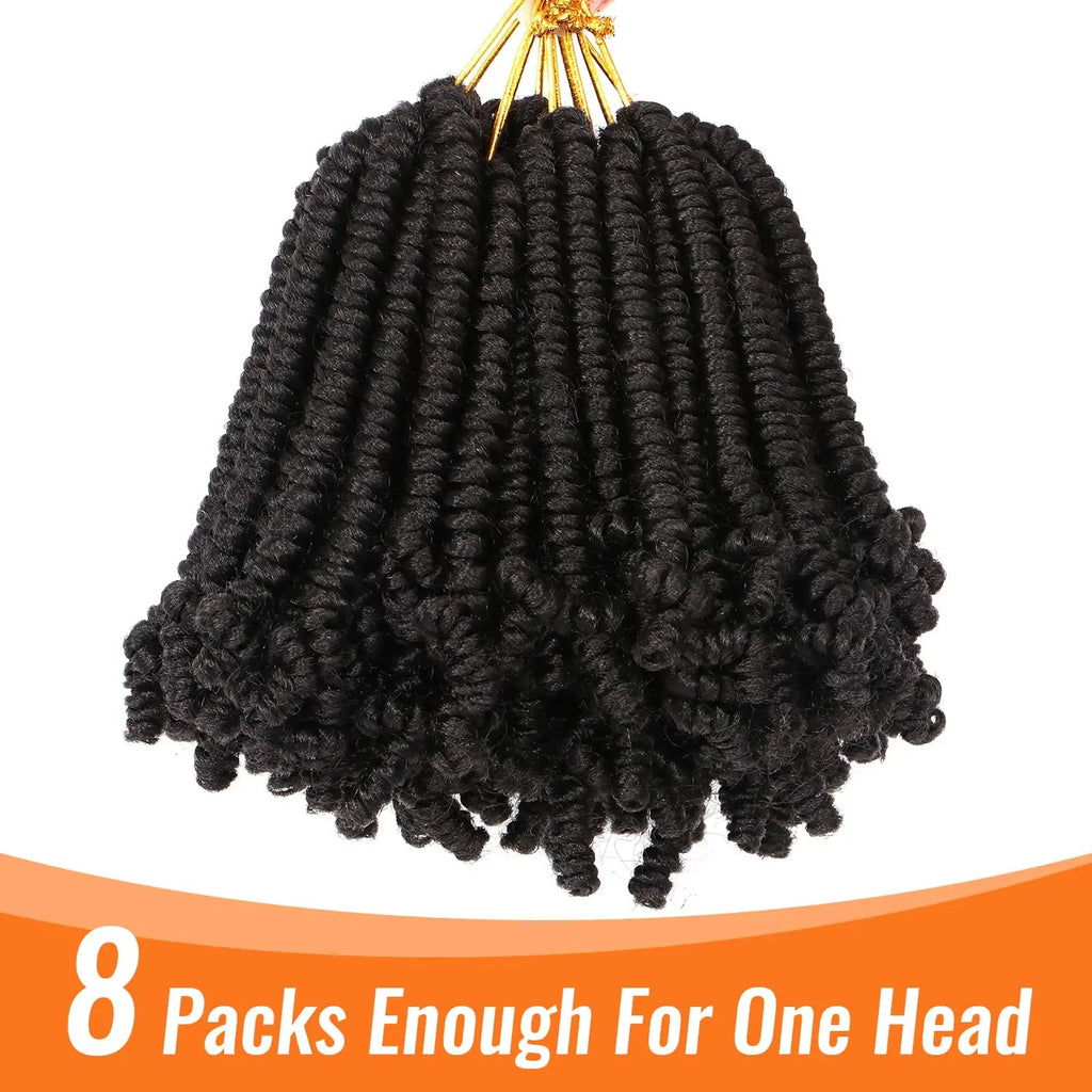 Bob Spring Twist Crochet Hair | Pre-Twisted Passion Twists | Pre-Looped Braids | 6-8 Inch | 20 Strands/Pack