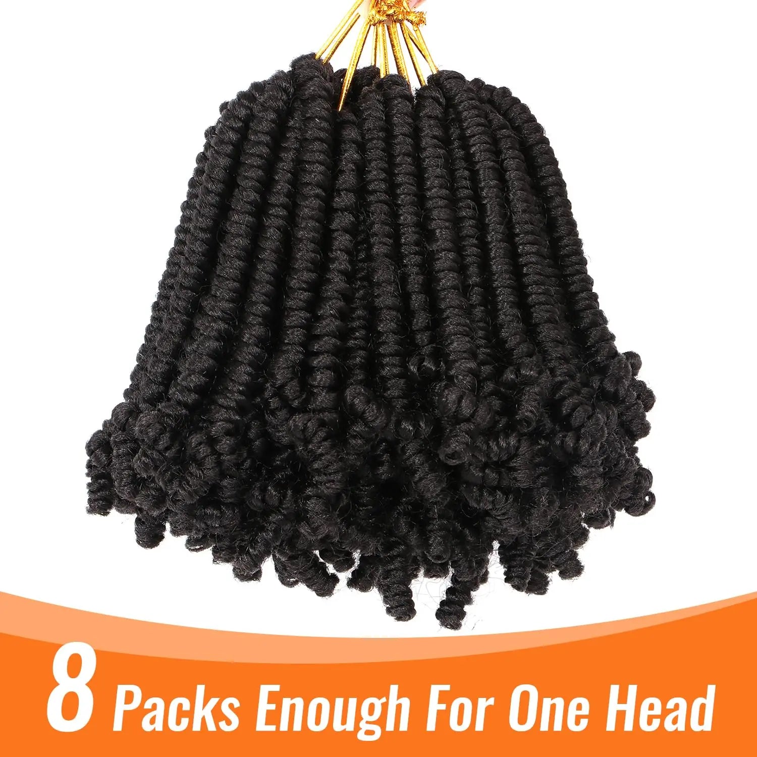 Bob Spring Twist Crochet Hair | Pre-Twisted Passion Twists | Pre-Looped Braids | 6-8 Inch | 20 Strands/Pack