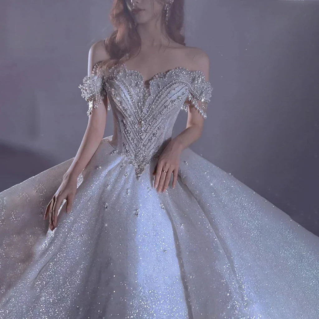 Gorgeous Diamond Wedding Dress EDL101