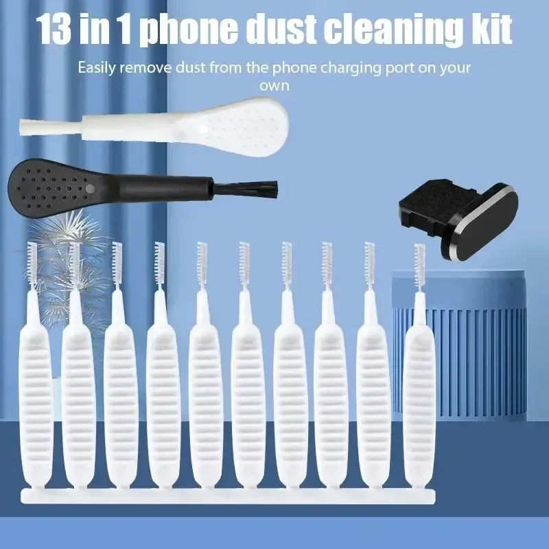 Mobile Phone Dust Plug Cleaner Kit Kits Mobile Phone Fine Dust Cleaning Brush for All Type C or iOS Port Cell Smartphone Headset