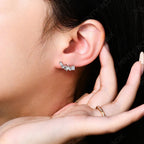 Moissanite Stud Earrings for Women S925 Sterling Silver Lab Diamond Baguette shape Irregular Earring Engagement Jewelry