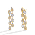 MINTYBOX S925 Silver 2.59ct Lab Diamond Moissanite Drop Earrings for Women 18k Gold Plated Leaves Dangle Wedding Earring Jewelry