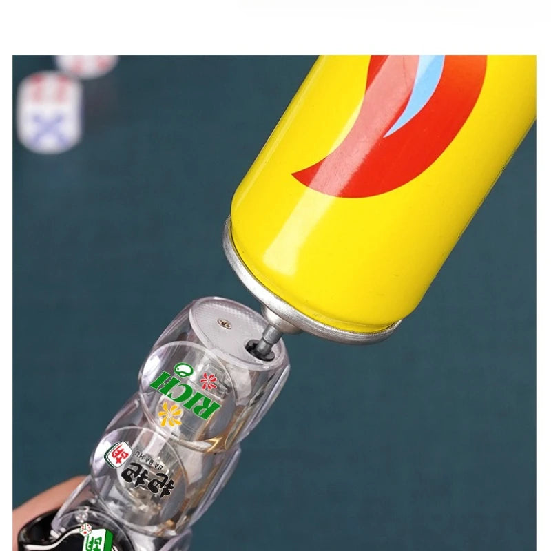 Metal Personalized Trendy Dice Flashing Light Inflatable Transparent Windproof Blue Flame Lighter Toy Men's Cigarette Lighter