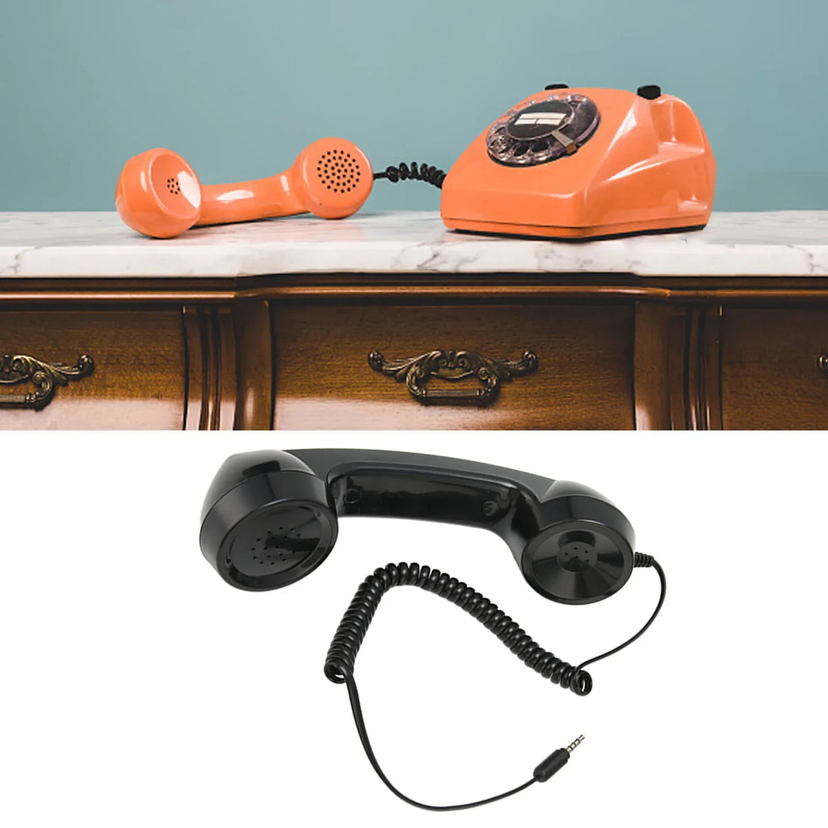 Retro Phone Handset Multifunction Radiation Proof Handheld Cell Phone Receiver for Mobile Phones Computers