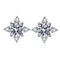 NeeTim 1ct 6.5mm D Color Moissanite Earrings 925 Sterling Silver  with White Gold Plated Stud Earring Wedding Jewelry for Women