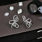 MINTYBOX Bowknot Moissanite Stud Earrings for Women S925 Sterling Silver Lab Diamond Earring Luxury Engagement Jewelry Gift