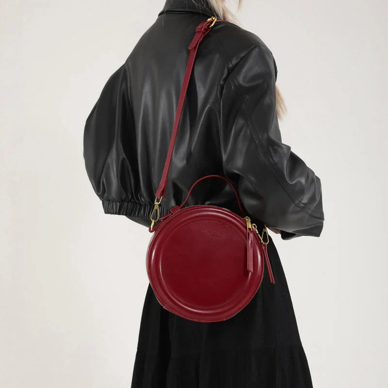 Round Crossbody Bags for Women | High Quality PU Leather Designer Shoulder Bag & Female Clutch Purse (Solid, Soft)